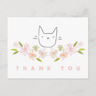 "Danke" Garden Cat in den Chrysanthemas Postkarte