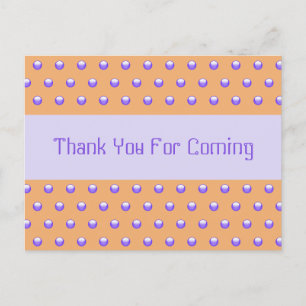 Danke Gast Baby Shower Blau Pfirsich Punkte Postkarte