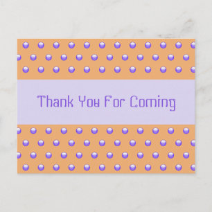 Danke Gast Baby Shower Blau Pfirsich Tupfen Postkarte