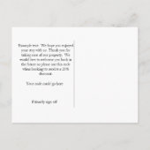 Danke Gast Ferienwohnung Postkarte (Rückseite)
