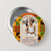 DANKE GÄSTEGEGENSTÄNDE Afrika Ghana Kente HOCHZEIT Button (Vorne & Hinten)