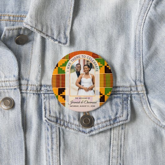 DANKE GÄSTEGEGENSTÄNDE Afrika Ghana Kente HOCHZEIT Button (Beispiel)