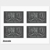 Danke Gastgeschenk Hochzeit Black Chalkboard Stick Rechteckiger Aufkleber (Blatt)