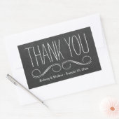 Danke Gastgeschenk Hochzeit Black Chalkboard Stick Rechteckiger Aufkleber (Umschlag)