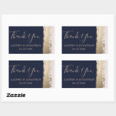 Danke, Gastgeschenk Hochzeit Navy Rechteckiger Aufkleber (Blatt)