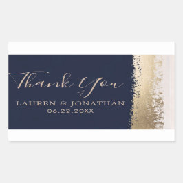 Danke, Gastgeschenk Hochzeit Navy Rechteckiger Aufkleber