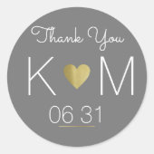 Danke. Gastgeschenk Hochzeit Runder Aufkleber (Vorderseite)