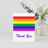 Danke / Gay Rainbow Wedding Postkarte (Stehend Vorderseite)