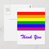 Danke / Gay Rainbow Wedding Postkarte (Vorne/Hinten)