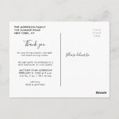 Danke | Geburtsankündigung von Handschrift Postkarte (Rückseite)