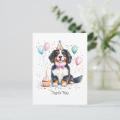 Danke Geburtstag Berner Sennenhund Postkarte (Stehend Vorderseite)