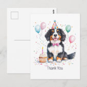 Danke Geburtstag Berner Sennenhund Postkarte (Vorne/Hinten)