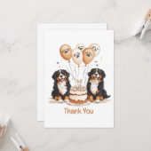 Danke, Geburtstag Bernese Mountain Hunde Karte (Vorderseite/Rückseite Beispiel)