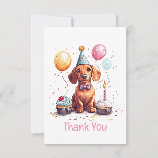 Danke Geburtstag Dachshund Hund  (Vorderseite)