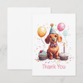 Danke Geburtstag Dachshund Hund  (Vorne/Hinten)
