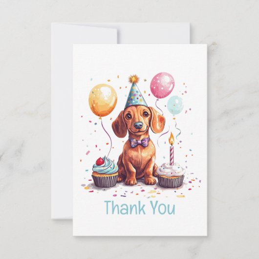 Danke Geburtstag Dachshund Hund (Vorderseite)