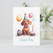 Danke Geburtstag Dachshund Hund (Stehend Vorderseite)