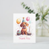 Danke Geburtstag Dachshund Hund  Postkarte (Stehend Vorderseite)