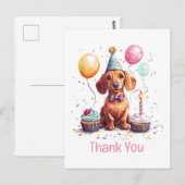 Danke Geburtstag Dachshund Hund  Postkarte (Vorne/Hinten)