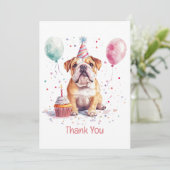 Danke Geburtstag Englische Bulldogge (Stehend Vorderseite)
