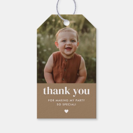 Danke, Geburtstag Foto Geschenkanhänger (Vorderseite)