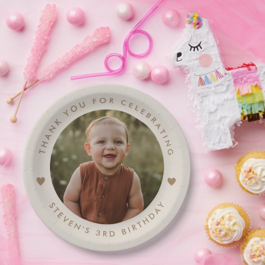 Danke, Geburtstag Foto Pappteller (Party)