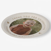 Danke, Geburtstag Foto Pappteller (Schrägansicht)