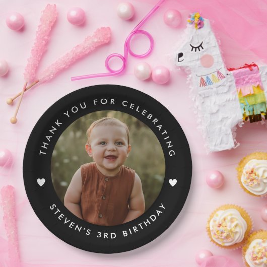 Danke, Geburtstag Foto Pappteller (Party)