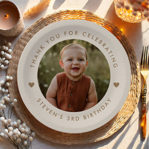 Danke, Geburtstag Foto Pappteller
