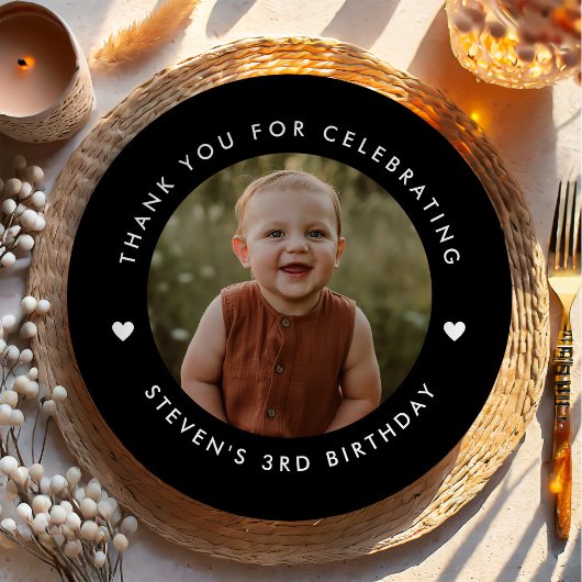 Danke, Geburtstag Foto Pappteller