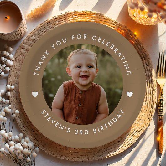 Danke, Geburtstag Foto Pappteller