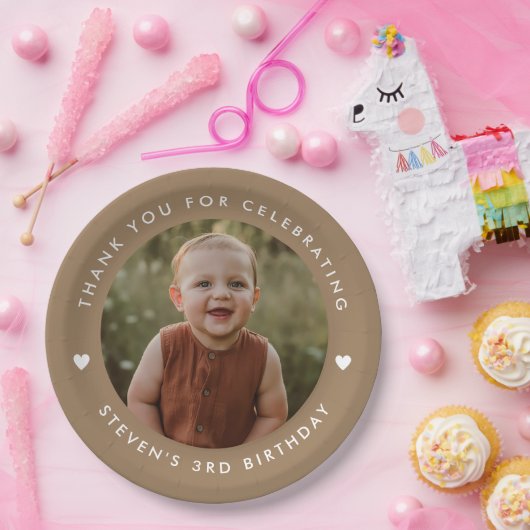 Danke, Geburtstag Foto Pappteller (Party)