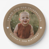 Danke, Geburtstag Foto Pappteller (Vorderseite)