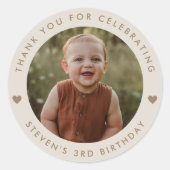 Danke, Geburtstag Foto Runder Aufkleber (Vorderseite)