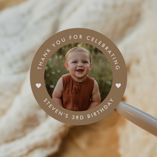 Danke, Geburtstag Foto Runder Aufkleber