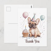Danke Geburtstag Französische Bulldogge Postkarte (Vorne/Hinten)