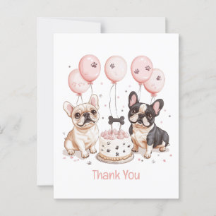 Danke Geburtstag Französische Bulldoggen Geburtsta Postkarte