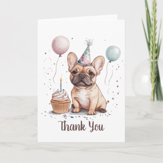 Danke Geburtstag Französischer Bulldogge (Vorderseite)