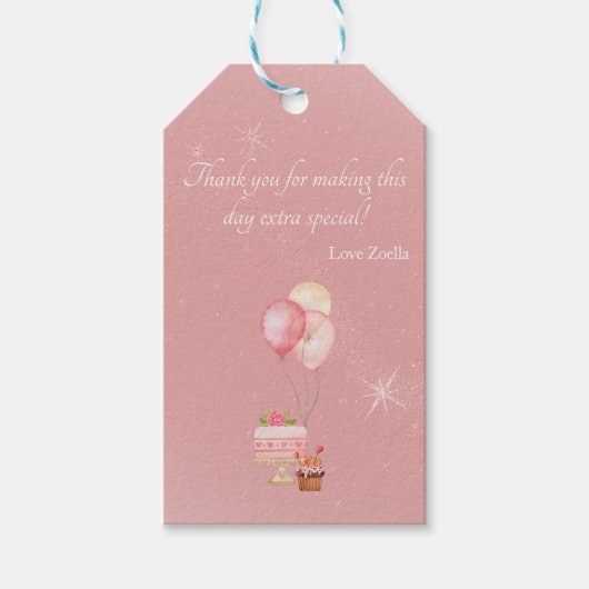 Danke, Geburtstag Geschenkanhänger (Vorderseite)