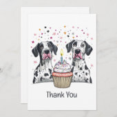 Danke, Geburtstag Great Dane Hunde Cupcake Dankeskarte (Vorne/Hinten)