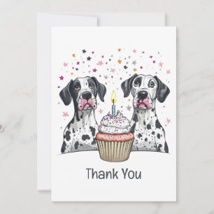 Danke, Geburtstag Great Dane Hunde Cupcake Dankeskarte