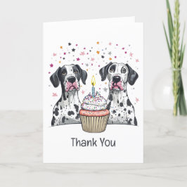 Danke, Geburtstag Great Dane Hunde Cupcake Dankeskarte