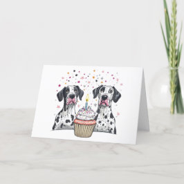 Danke, Geburtstag Great Dane Hunde Cupcake Dankeskarte