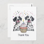 Danke, Geburtstag Great Dane Hunde Cupcake Postkarte (Vorne/Hinten)