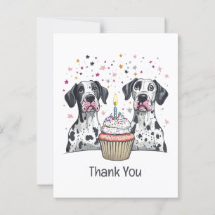 Danke Geburtstag Great Dane Hunde Cupcake Postkarte