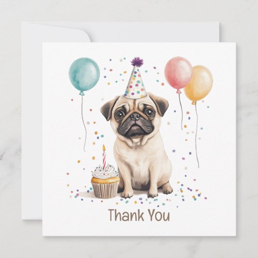 Danke Geburtstag Mops Hund (Vorderseite)