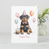 Danke Geburtstag Rottweiler Hund (Stehend Vorderseite)