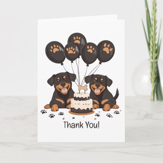 Danke Geburtstag Rottweiler Hunde (Vorderseite)