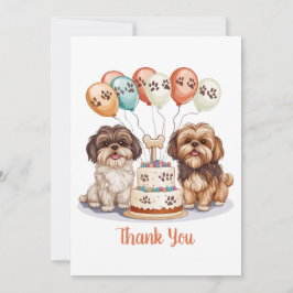 Danke, Geburtstag Shih Tzu Hunde Geburtstagstorte Dankeskarte