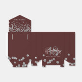 Danke, Geburtstag Silver Confetti Burgundy Geschenkschachtel (Ungefaltet)